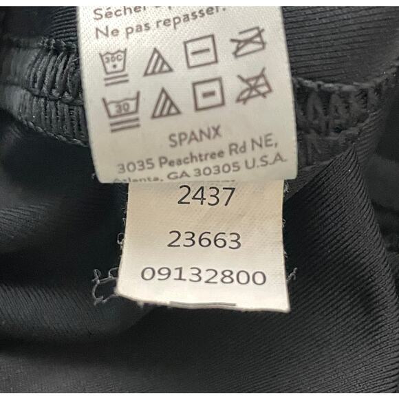 Spanx Faux Leather Legging Black Large Casual Sporty Tummy Control Comfy Goth - Picture 11 of 11